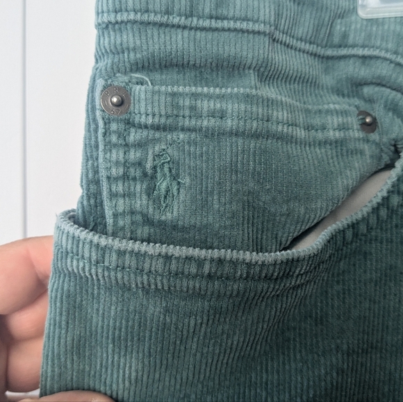 POLO RALPH LAUREN Corduroy Men Straight Leg Pant Size 38/32 Blue/Green Color - Picture 6 of 14